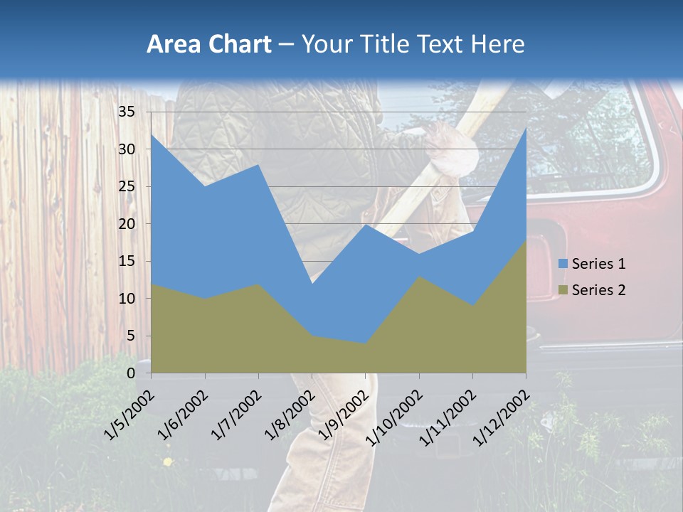 A Man Holding A Baseball Bat Sitting On The Back Of A Truck PowerPoint Template