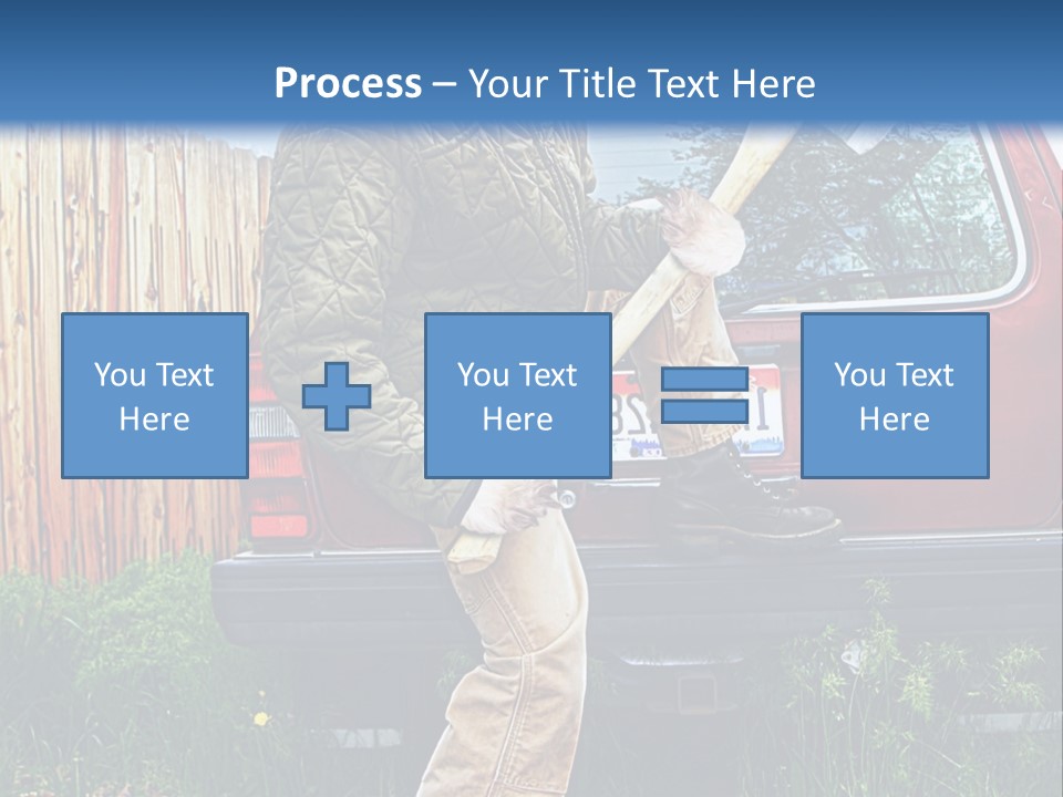 A Man Holding A Baseball Bat Sitting On The Back Of A Truck PowerPoint Template