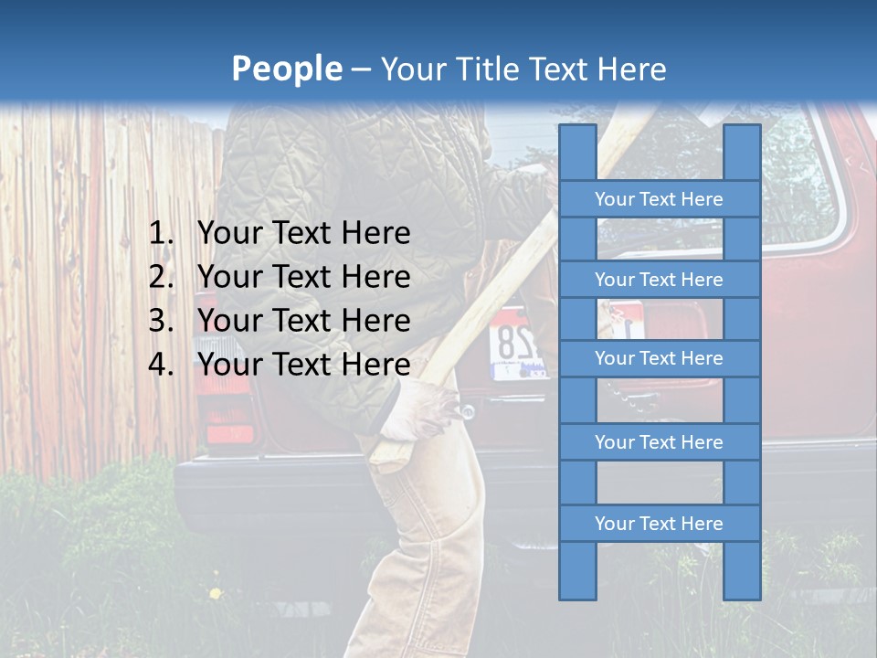 A Man Holding A Baseball Bat Sitting On The Back Of A Truck PowerPoint Template