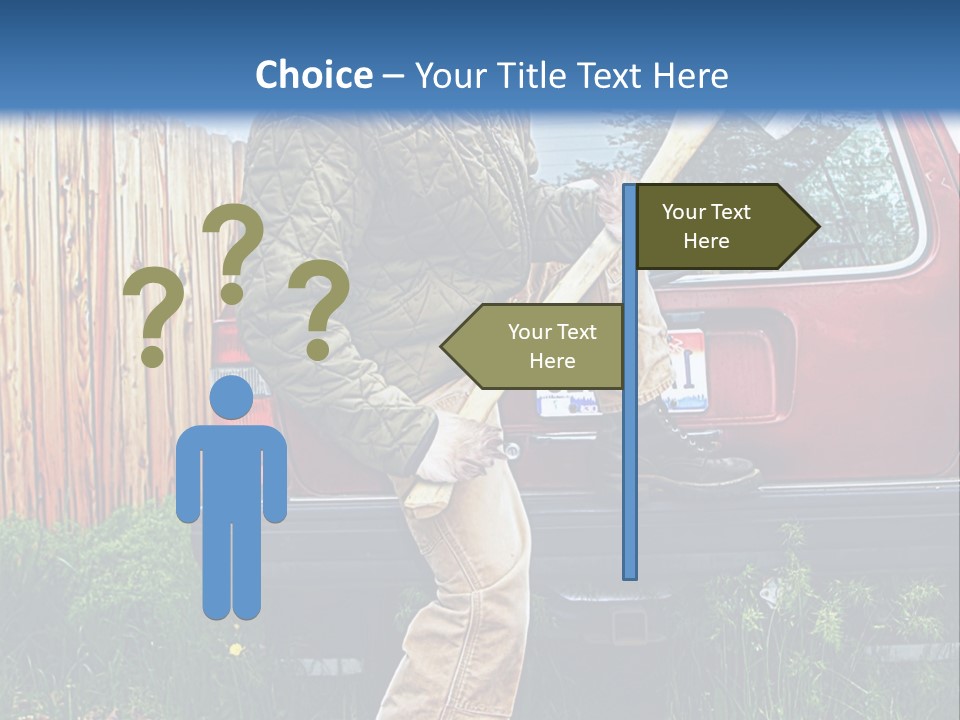 A Man Holding A Baseball Bat Sitting On The Back Of A Truck PowerPoint Template