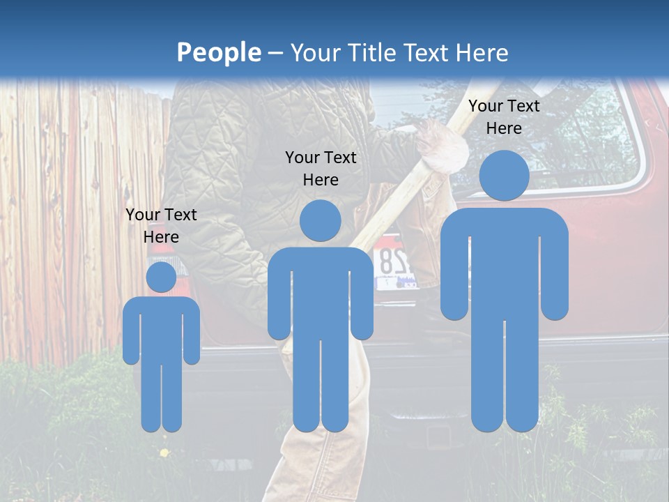 A Man Holding A Baseball Bat Sitting On The Back Of A Truck PowerPoint Template