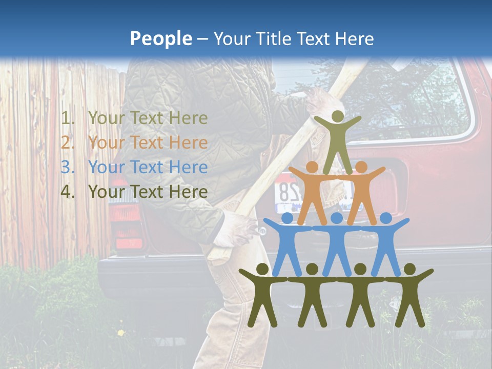 A Man Holding A Baseball Bat Sitting On The Back Of A Truck PowerPoint Template