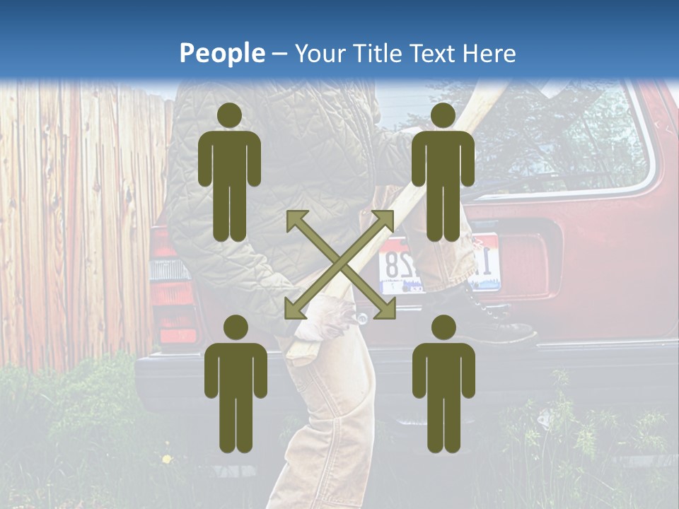 A Man Holding A Baseball Bat Sitting On The Back Of A Truck PowerPoint Template