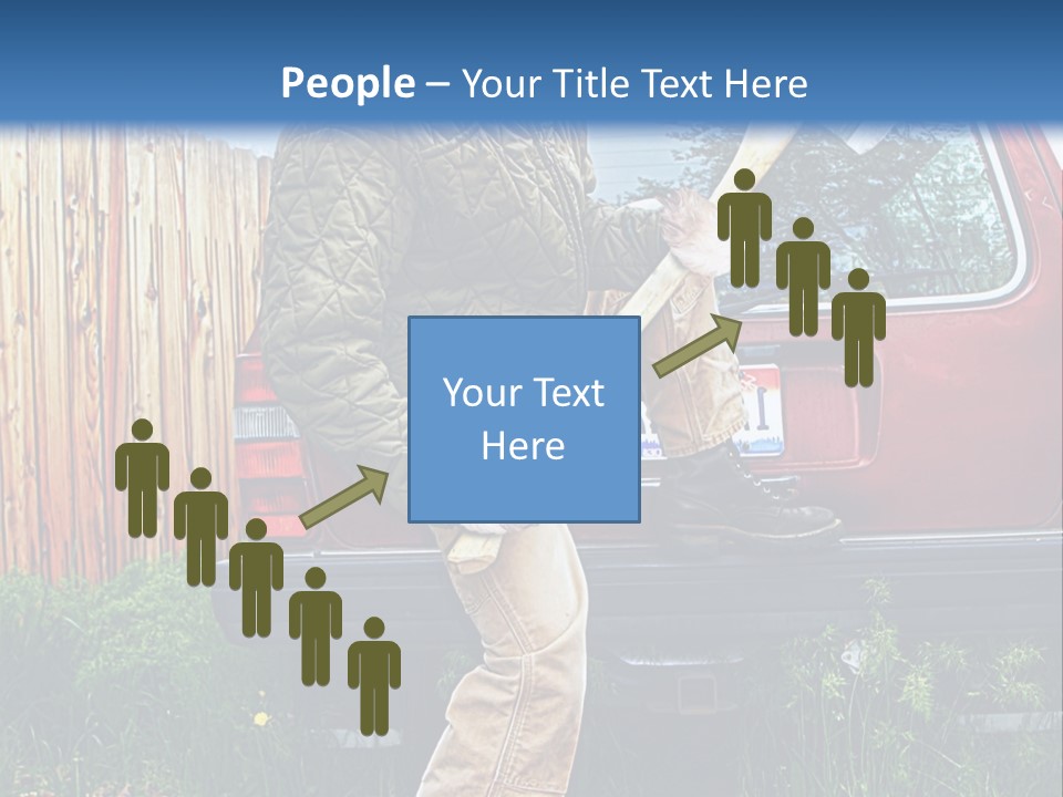 A Man Holding A Baseball Bat Sitting On The Back Of A Truck PowerPoint Template