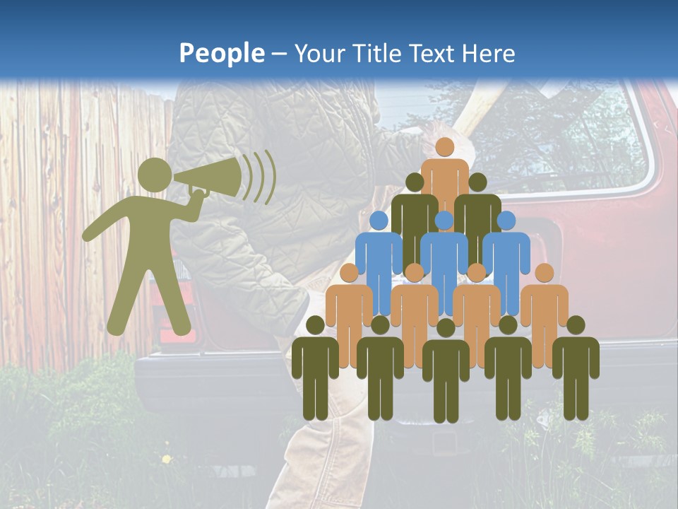 A Man Holding A Baseball Bat Sitting On The Back Of A Truck PowerPoint Template