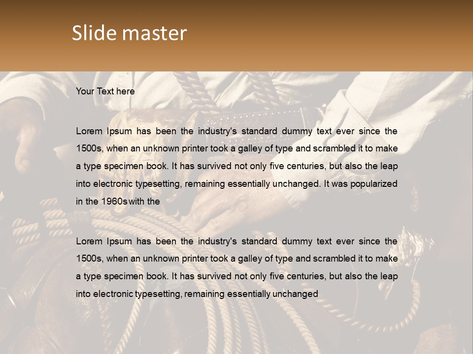 A Man Is Sitting On A Horse Holding A Rope PowerPoint Template