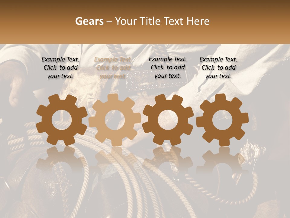 A Man Is Sitting On A Horse Holding A Rope PowerPoint Template