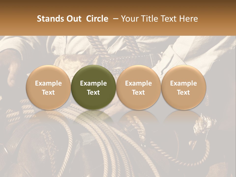 A Man Is Sitting On A Horse Holding A Rope PowerPoint Template