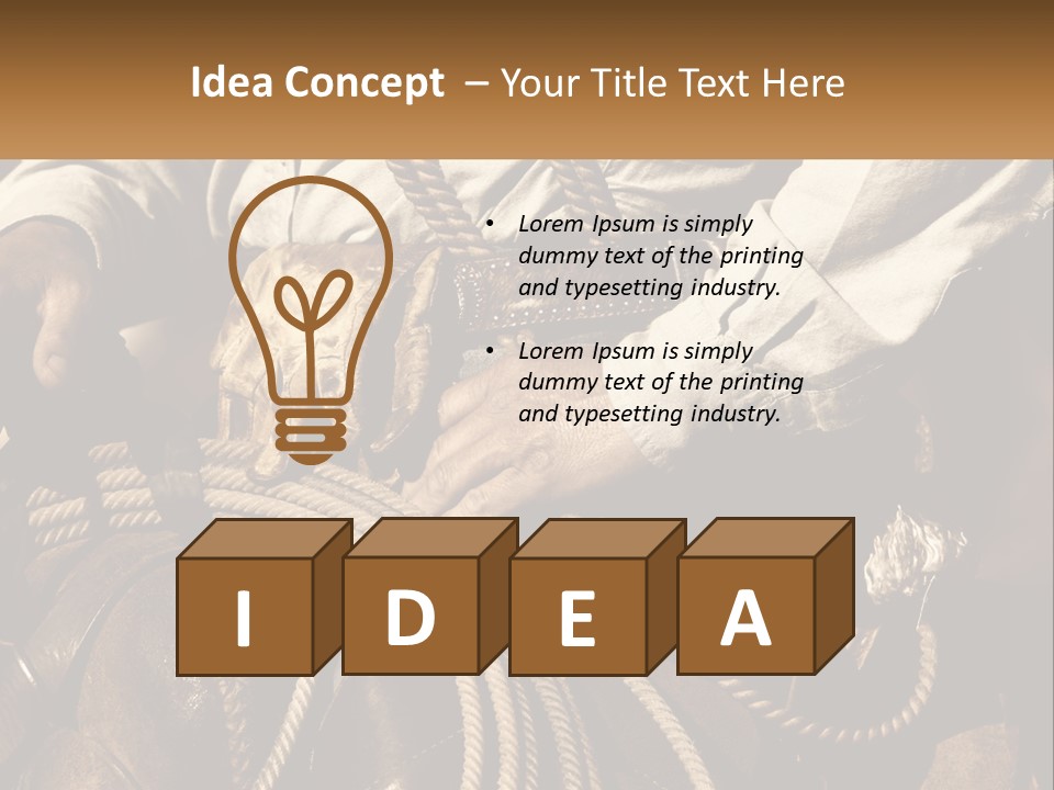 A Man Is Sitting On A Horse Holding A Rope PowerPoint Template