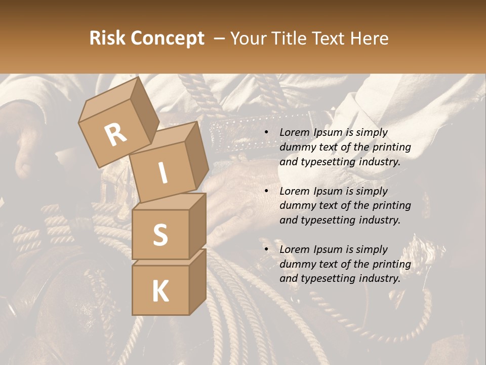 A Man Is Sitting On A Horse Holding A Rope PowerPoint Template