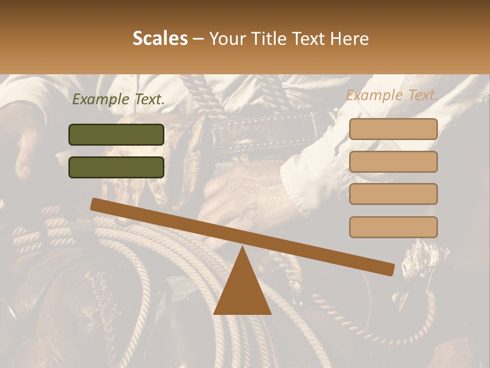 A Man Is Sitting On A Horse Holding A Rope PowerPoint Template