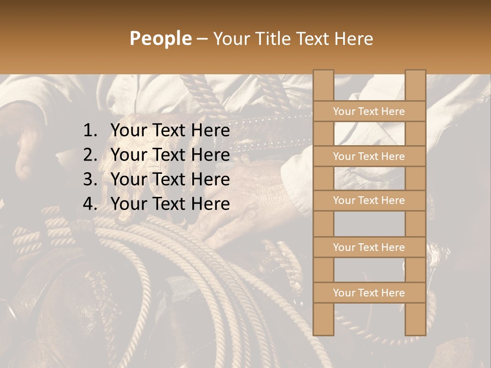 A Man Is Sitting On A Horse Holding A Rope PowerPoint Template