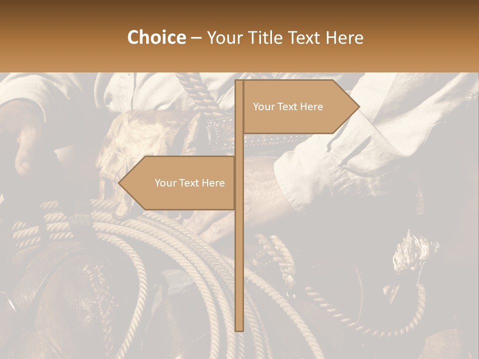 A Man Is Sitting On A Horse Holding A Rope PowerPoint Template