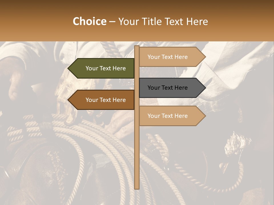 A Man Is Sitting On A Horse Holding A Rope PowerPoint Template