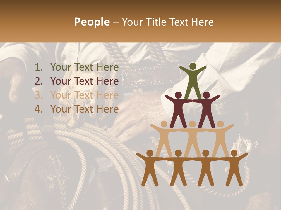 A Man Is Sitting On A Horse Holding A Rope PowerPoint Template