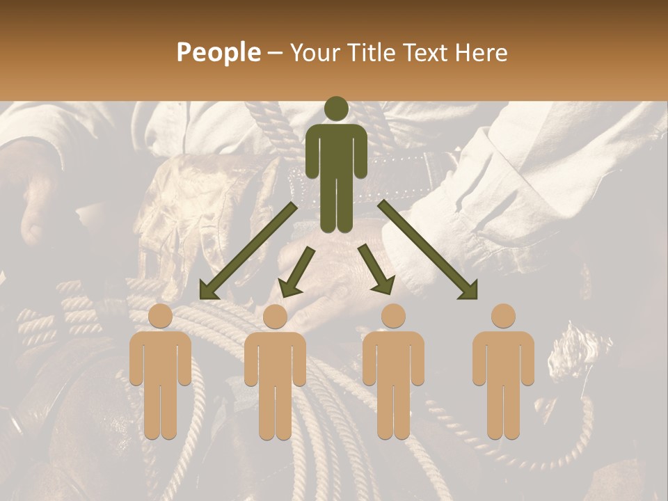 A Man Is Sitting On A Horse Holding A Rope PowerPoint Template