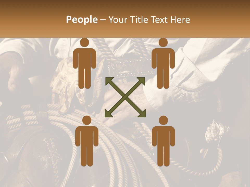 A Man Is Sitting On A Horse Holding A Rope PowerPoint Template