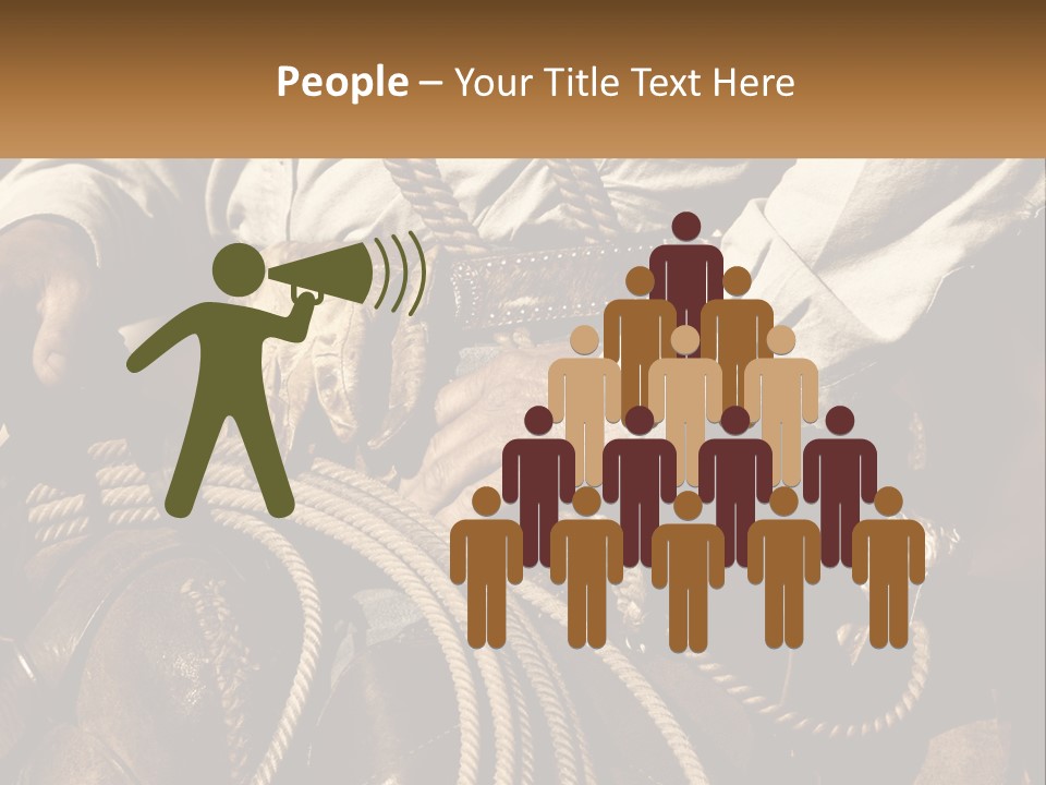 A Man Is Sitting On A Horse Holding A Rope PowerPoint Template