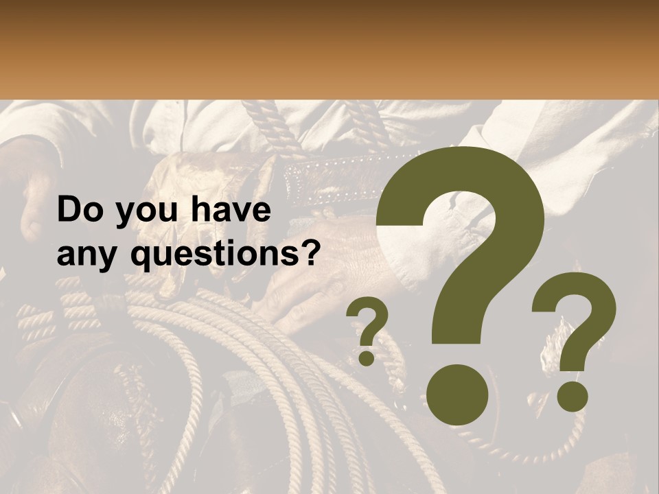 A Man Is Sitting On A Horse Holding A Rope PowerPoint Template