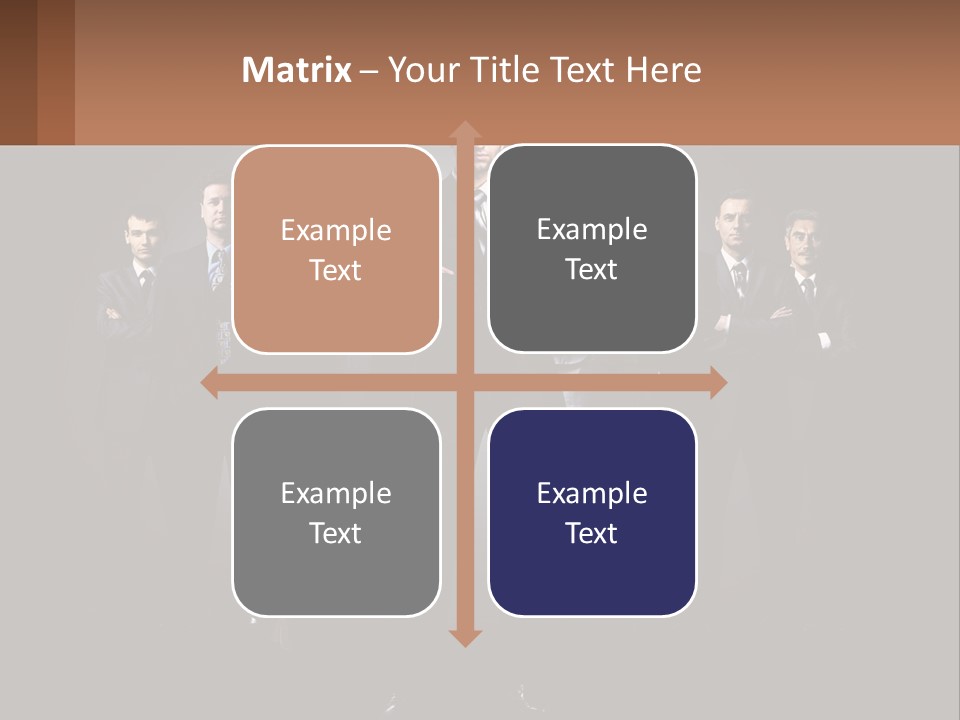 A Group Of Business People Standing In Front Of A Black Background PowerPoint Template