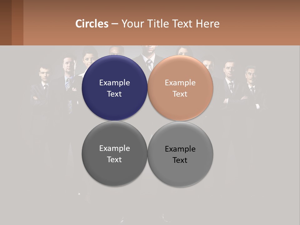 A Group Of Business People Standing In Front Of A Black Background PowerPoint Template