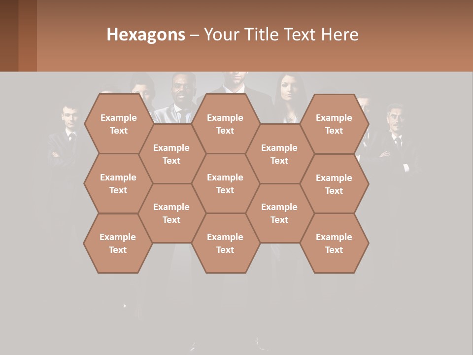 A Group Of Business People Standing In Front Of A Black Background PowerPoint Template