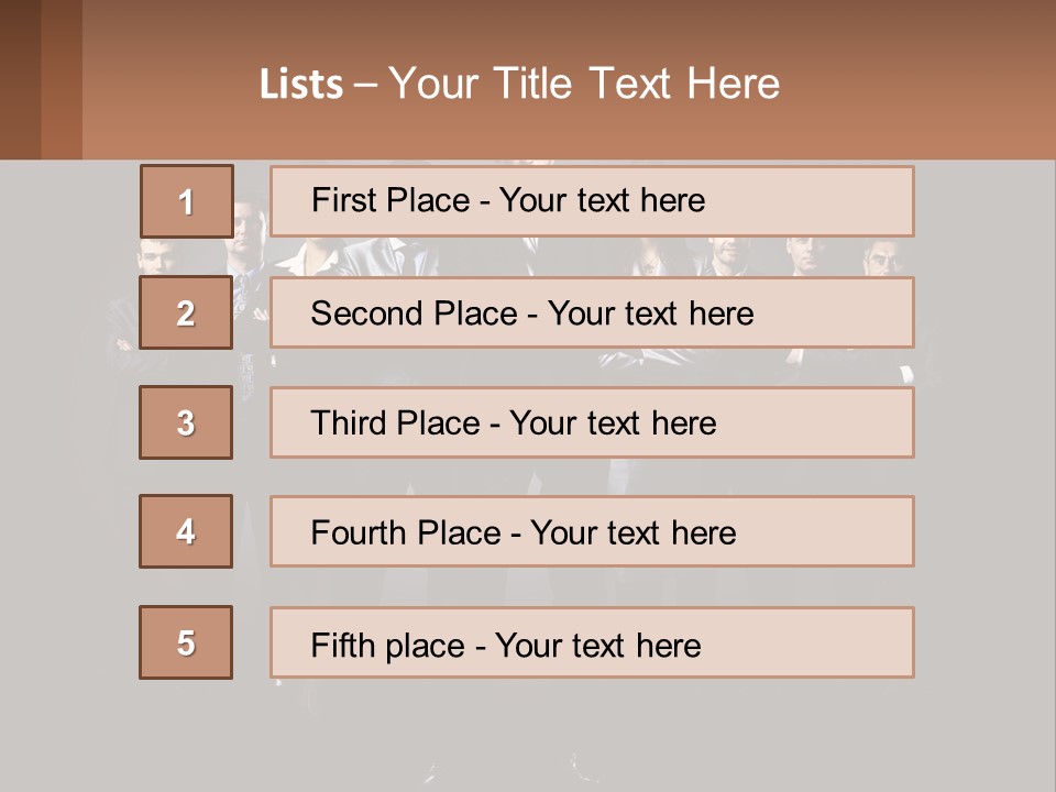 A Group Of Business People Standing In Front Of A Black Background PowerPoint Template