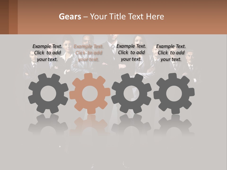 A Group Of Business People Standing In Front Of A Black Background PowerPoint Template