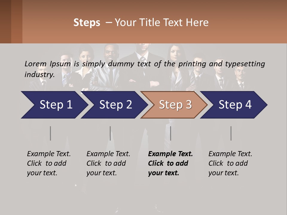 A Group Of Business People Standing In Front Of A Black Background PowerPoint Template