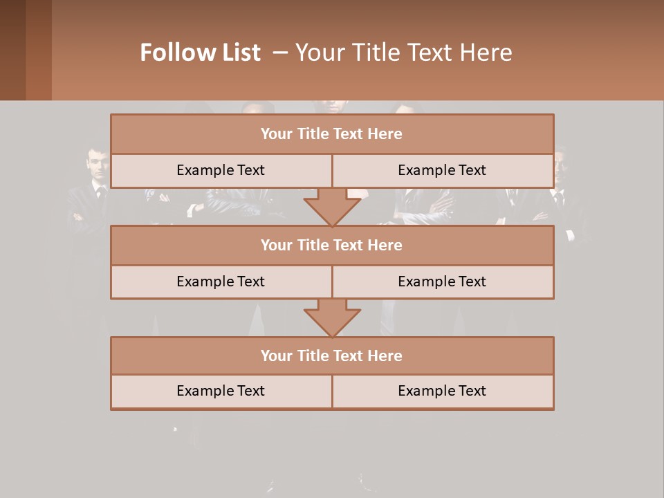 A Group Of Business People Standing In Front Of A Black Background PowerPoint Template