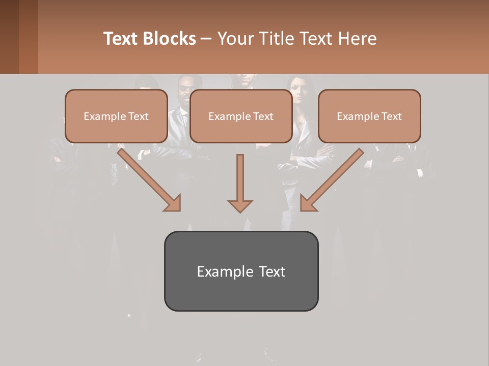 A Group Of Business People Standing In Front Of A Black Background PowerPoint Template