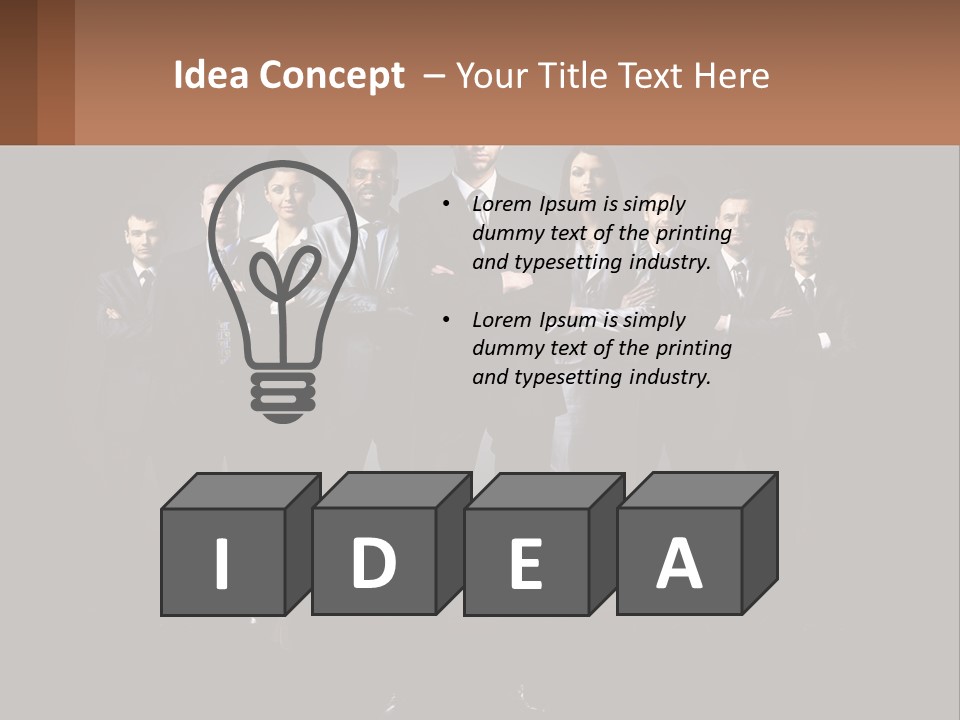 A Group Of Business People Standing In Front Of A Black Background PowerPoint Template