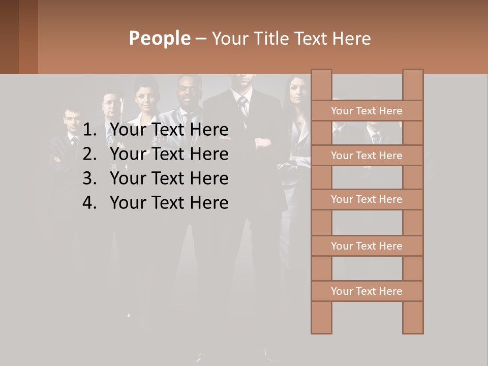 A Group Of Business People Standing In Front Of A Black Background PowerPoint Template