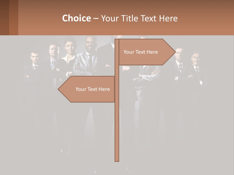 A Group Of Business People Standing In Front Of A Black Background PowerPoint Template