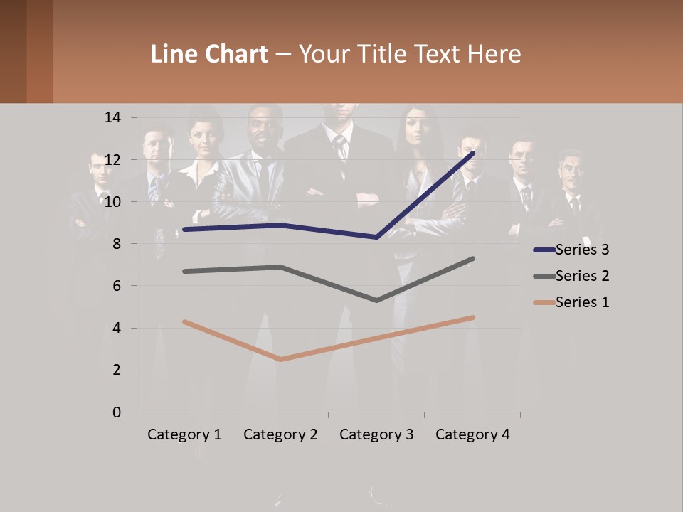 A Group Of Business People Standing In Front Of A Black Background PowerPoint Template
