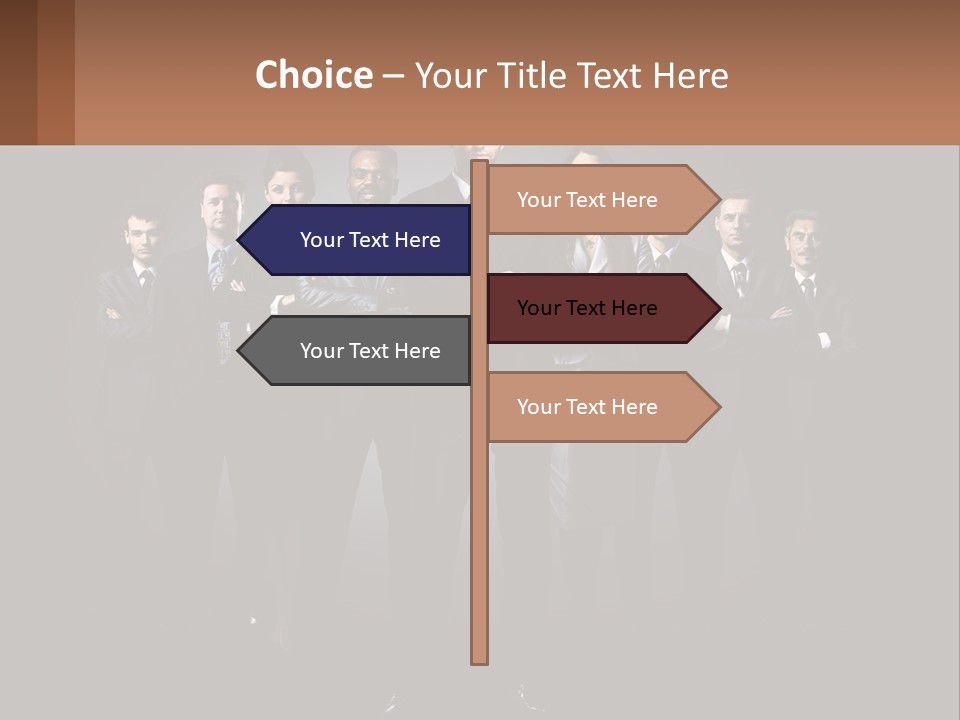 A Group Of Business People Standing In Front Of A Black Background PowerPoint Template