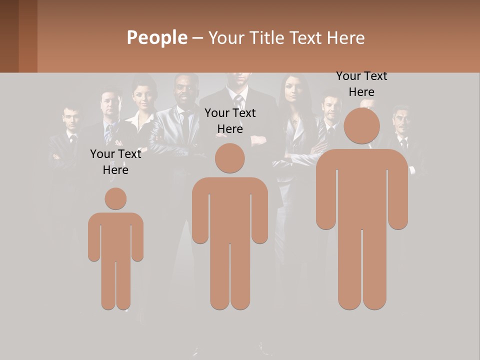 A Group Of Business People Standing In Front Of A Black Background PowerPoint Template