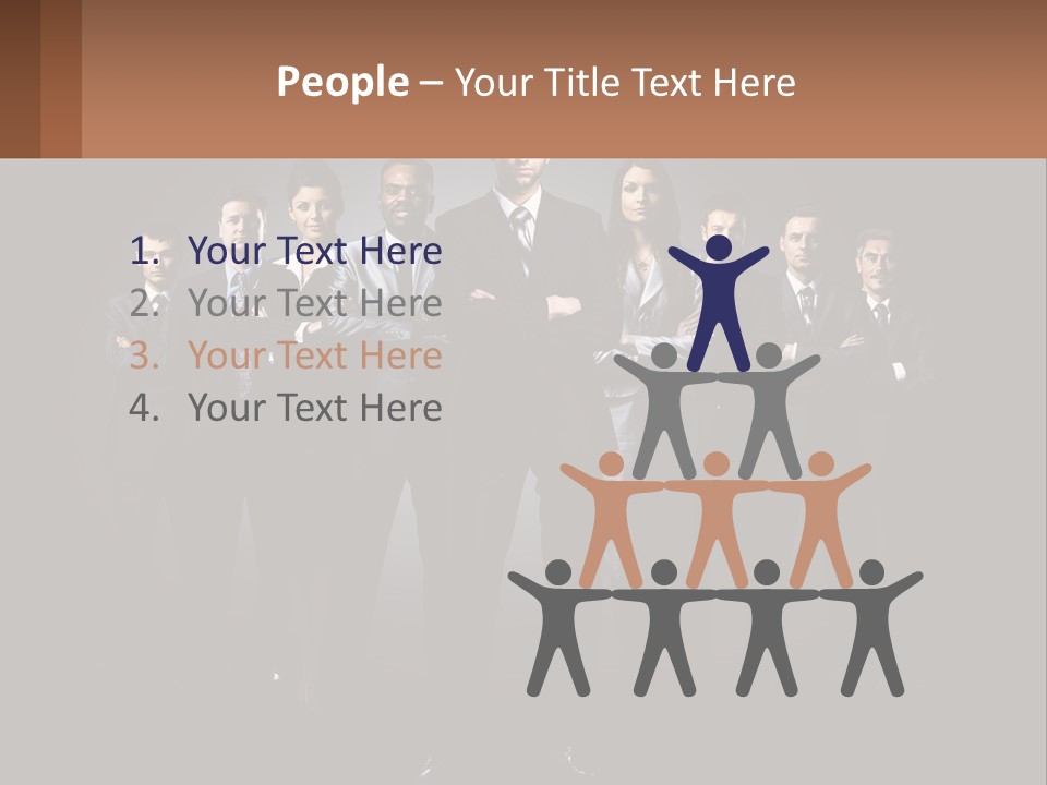 A Group Of Business People Standing In Front Of A Black Background PowerPoint Template