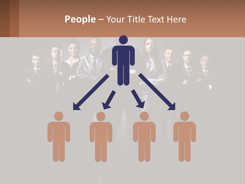 A Group Of Business People Standing In Front Of A Black Background PowerPoint Template