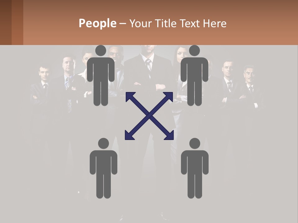 A Group Of Business People Standing In Front Of A Black Background PowerPoint Template