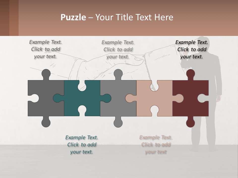 A Man In A Business Suit Standing In Front Of A Wall With A Drawing Of PowerPoint Template