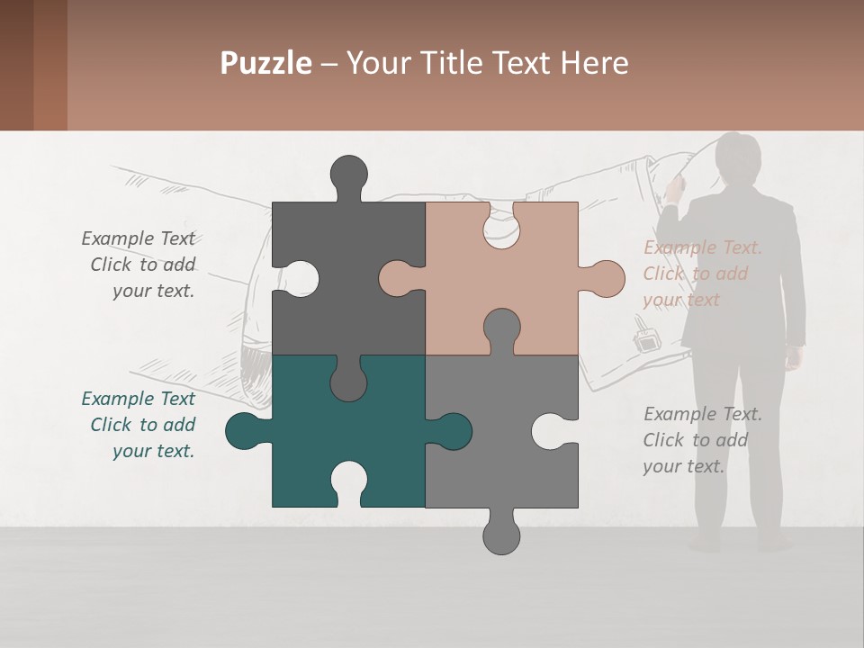 A Man In A Business Suit Standing In Front Of A Wall With A Drawing Of PowerPoint Template