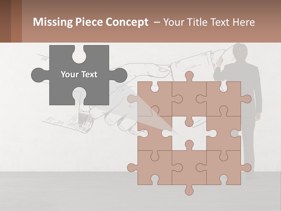 A Man In A Business Suit Standing In Front Of A Wall With A Drawing Of PowerPoint Template