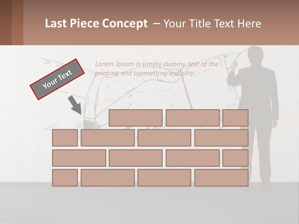 A Man In A Business Suit Standing In Front Of A Wall With A Drawing Of PowerPoint Template