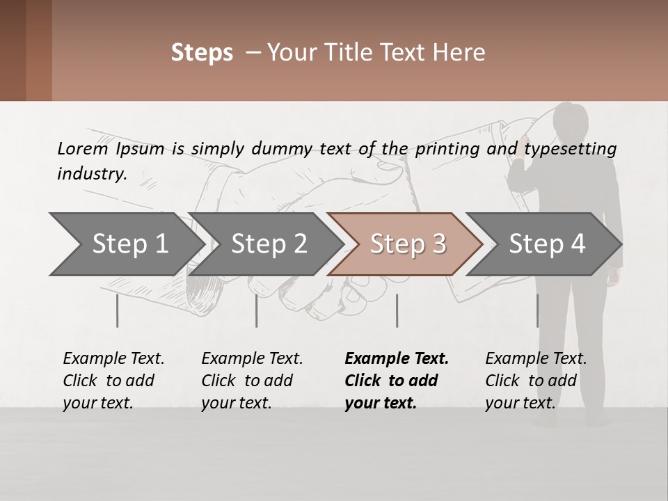 A Man In A Business Suit Standing In Front Of A Wall With A Drawing Of PowerPoint Template