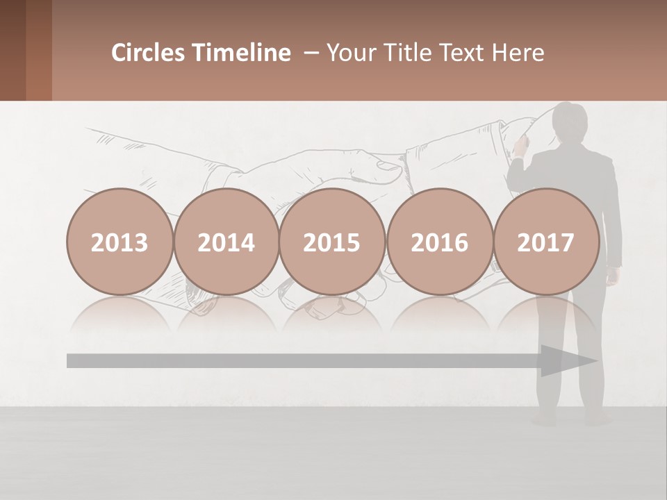 A Man In A Business Suit Standing In Front Of A Wall With A Drawing Of PowerPoint Template