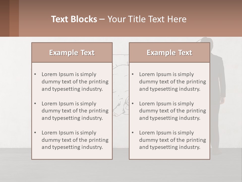 A Man In A Business Suit Standing In Front Of A Wall With A Drawing Of PowerPoint Template