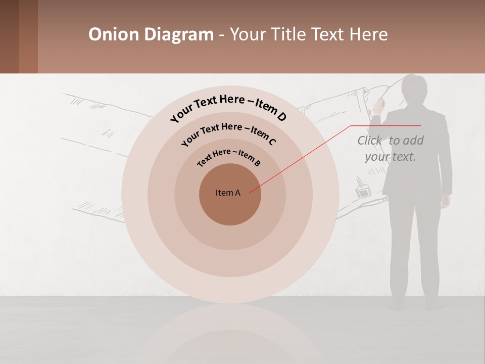 A Man In A Business Suit Standing In Front Of A Wall With A Drawing Of PowerPoint Template