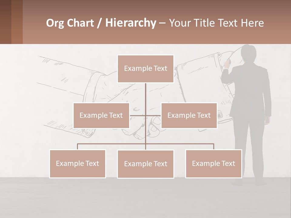 A Man In A Business Suit Standing In Front Of A Wall With A Drawing Of PowerPoint Template