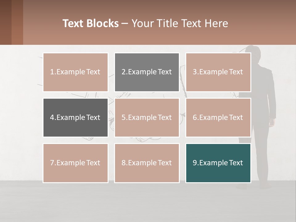 A Man In A Business Suit Standing In Front Of A Wall With A Drawing Of PowerPoint Template